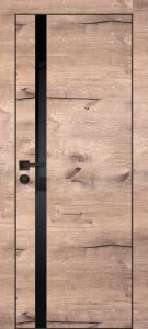 Межкомнатная дверь PX-8  черная кромка с 4-х ст. Дуб пацифик