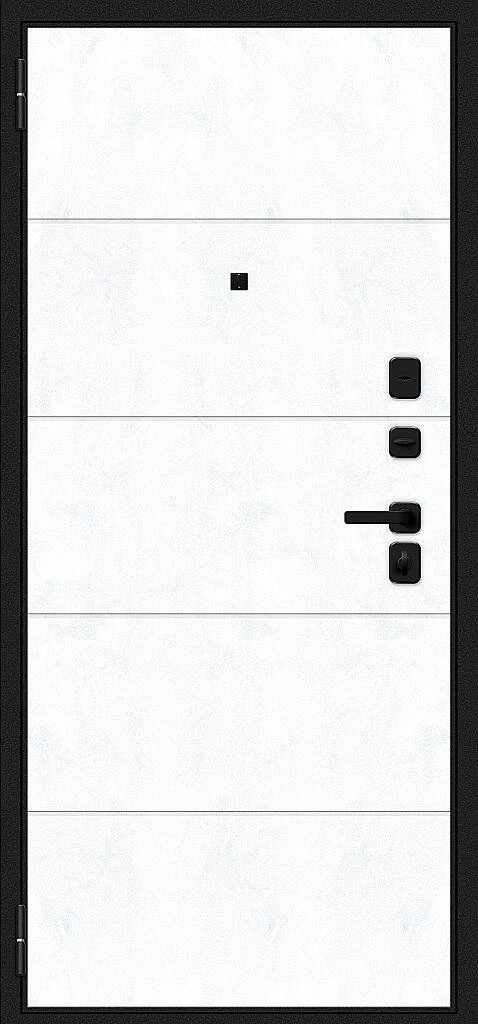 Входная дверь Граффити-1 Инсайд/SBlack Букле черное/Snow Art BR6224 внутренняя сторона