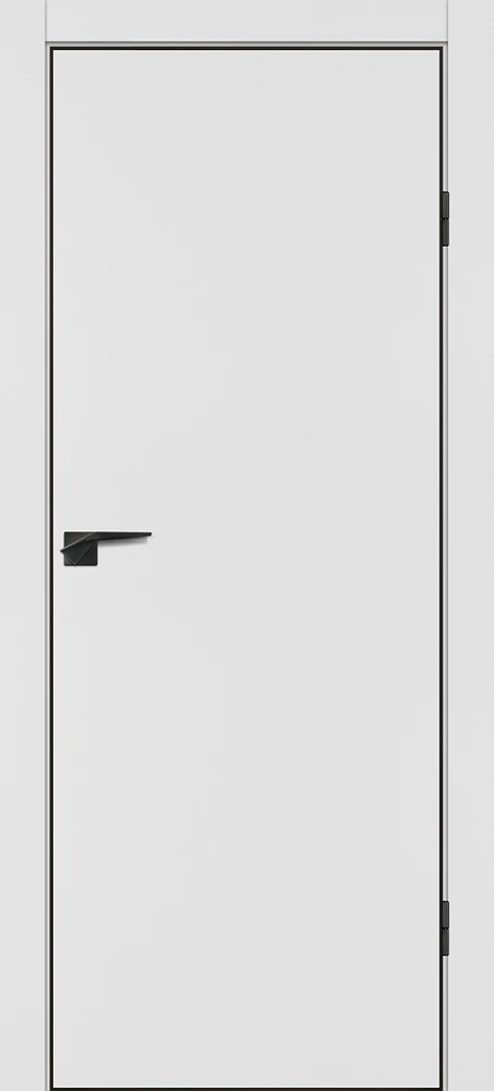 Фото Межкомнатная дверь P-1 кромка ABS черная c 4-х ст. Белый матовый