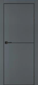 Межкомнатная дверь P-19  черный молдинг PET,  кромка ABS черная c 4-х ст. Графит матовый
