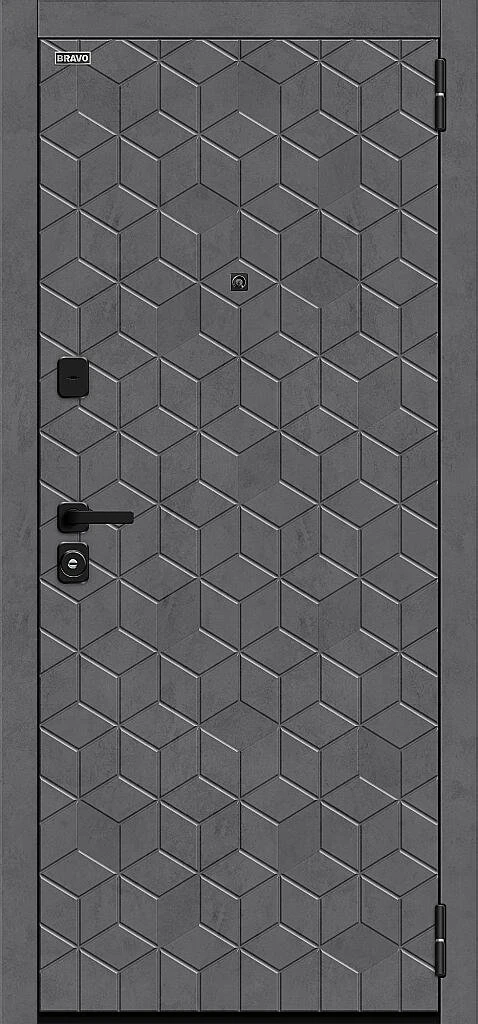 Входная дверь Кьюб/SBlack Slate Art/Snow Art BR6161 внешняя сторона