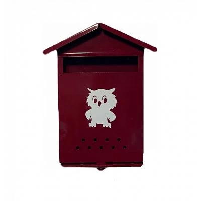Фото Ящик "Домик" (порошковое покрытие) с замком защелка, вишневый