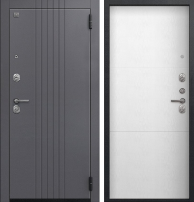 Дверь A-12 кашемир графит - софт ясень белый