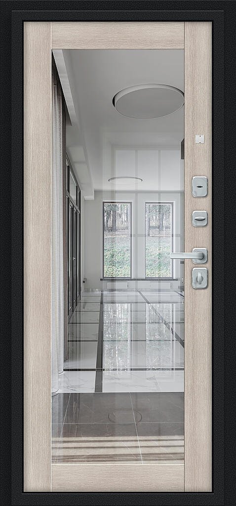 Входная дверь Флэш МФ/BChrome Букле черное/Cappuccino Melinga BR6198 внутренняя сторона